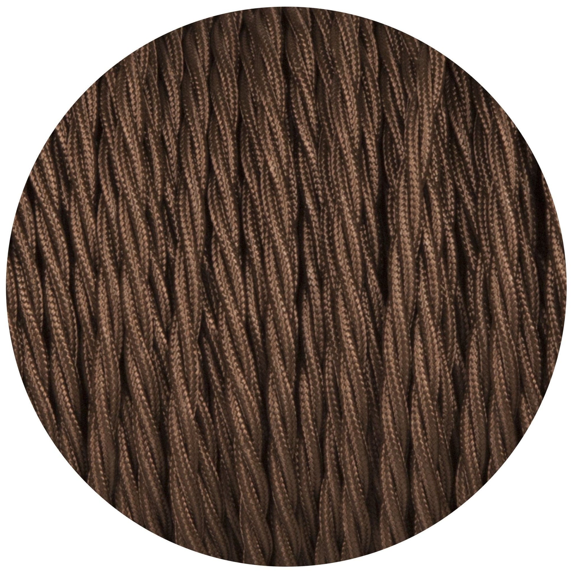 Brown Twisted Fabric Braided Cable - Lightspares