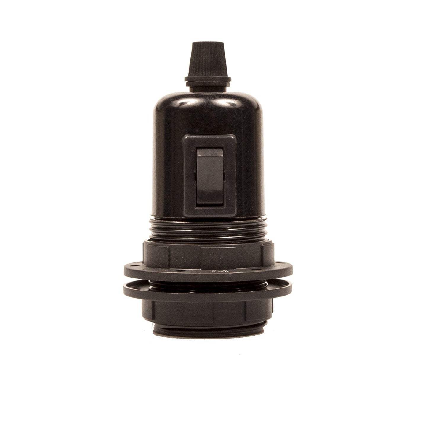 E27 Switched Black Plastic Wide Ring Lampholder with grip - Lightspares
