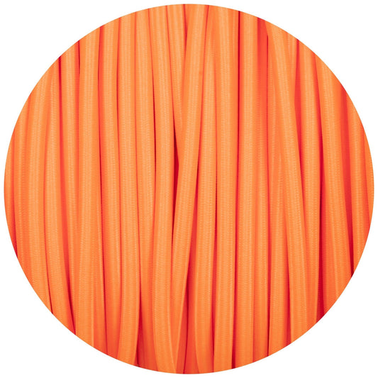 Flouro Orange Round Fabric Braided Cable - Lightspares