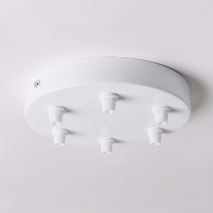 White Steel Ceiling Rose Large 160mm - All Outlet Options - Lightspares