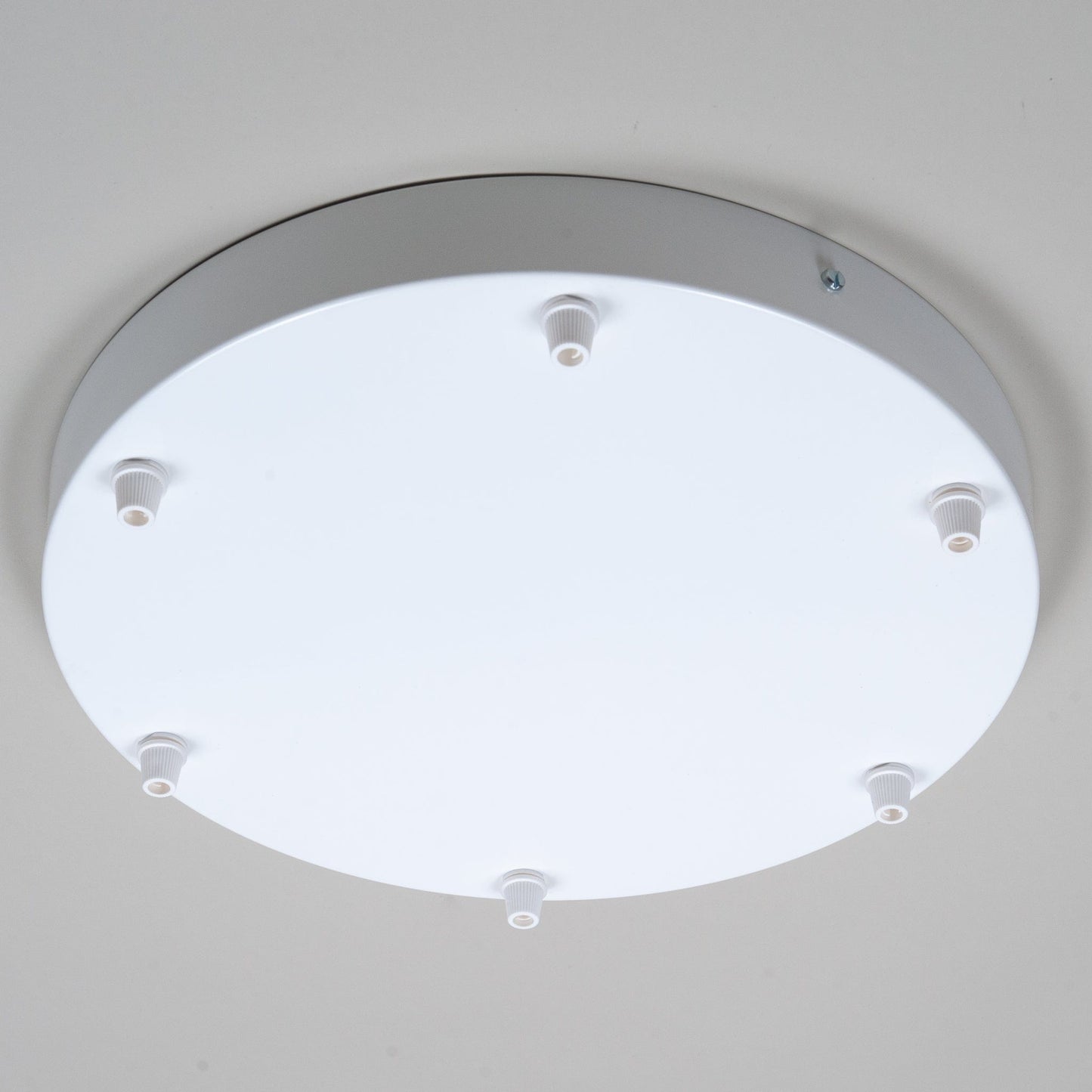 White Steel Ceiling Rose Large 300mm - All Outlet Options - Lightspares