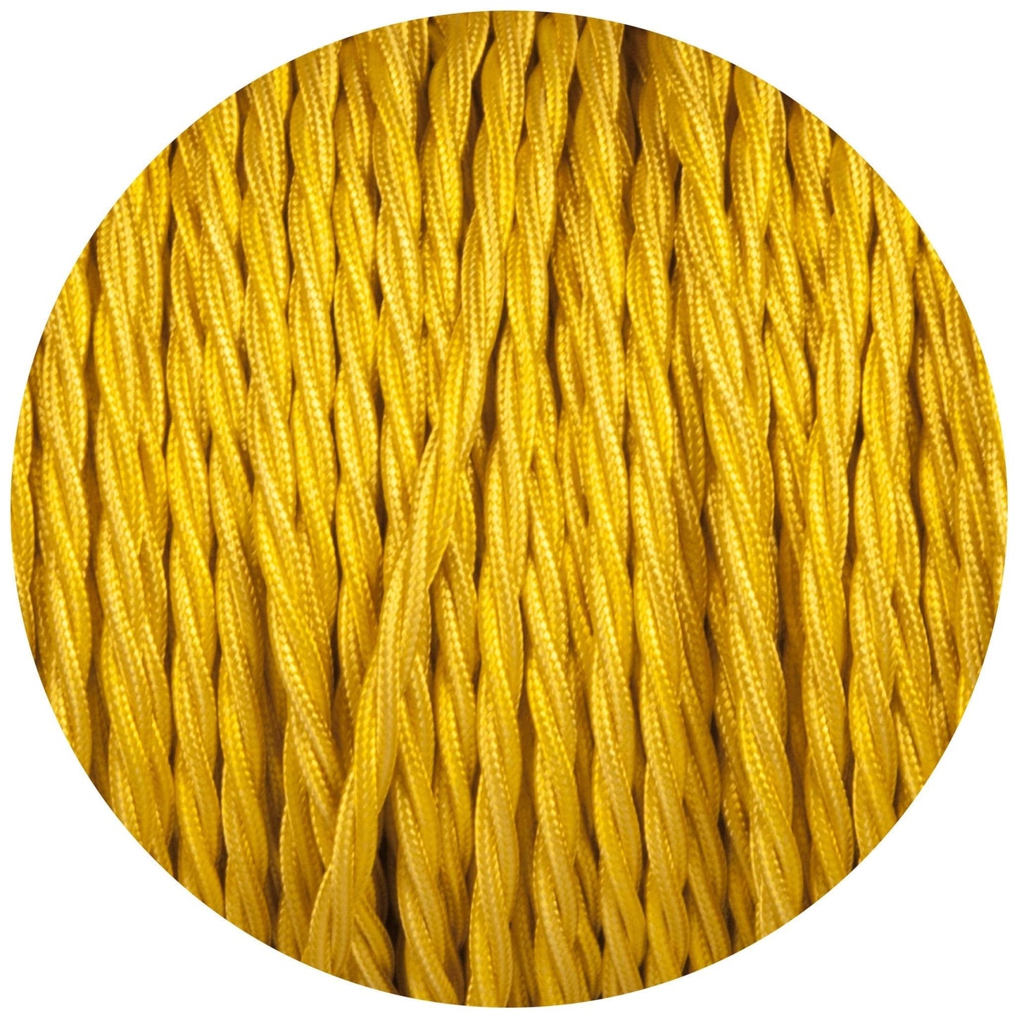 Yellow Twisted Fabric Braided Cable - Lightspares