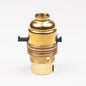 Half Inch Threaded Switched Bayonet Period Lampholder with grip - Brass