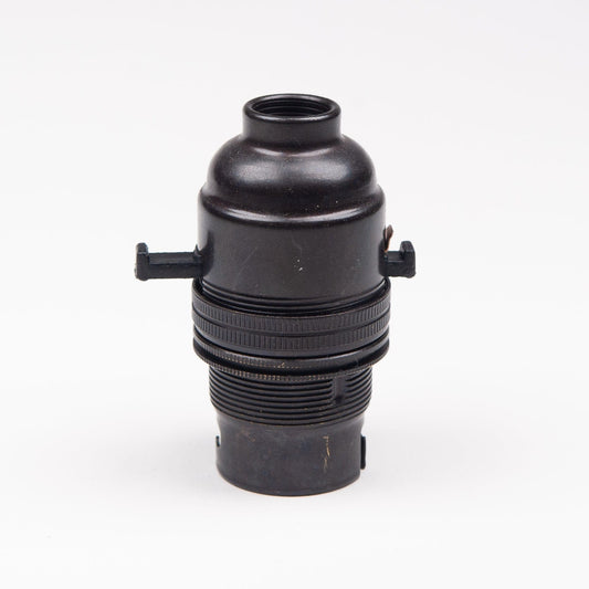 Half Inch Threaded Switched Bayonet Period Lampholder with grip - Bronze