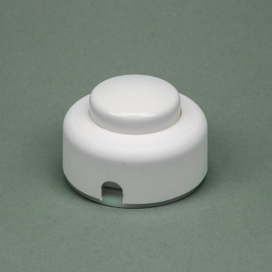 White Floor Foot Switch 50mm Diameter with Gloss Button - Lightspares