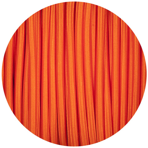 Matt Orange Round Fabric Braided Cable - Lightspares