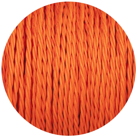 Matt Orange Twisted Fabric Braided Cable - Lightspares