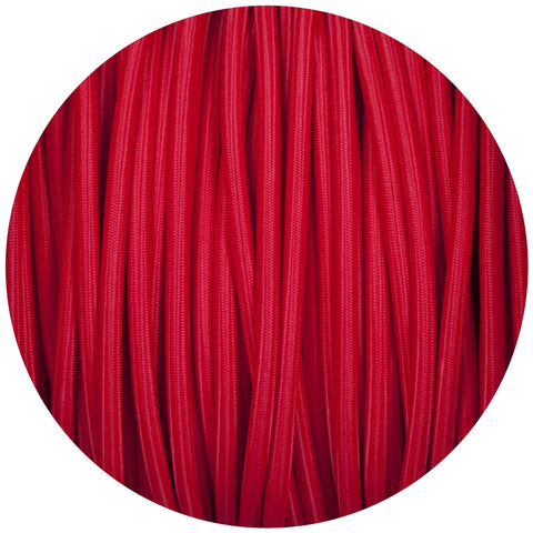Red Round Fabric Braided Cable - Lightspares