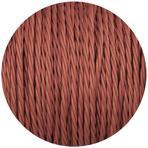 Rose Pink Twisted Fabric Braided Cable - Lightspares
