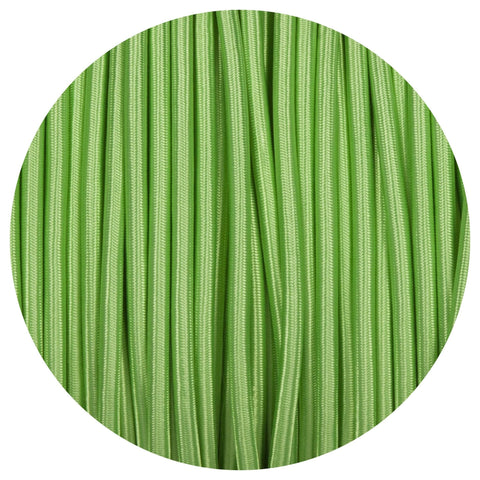 Round Fabric Lighting Cable in Apple Green - Lightspares