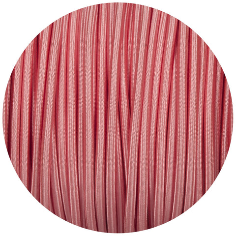 Round Fabric Lighting Cable in Baby Pink - Lightspares