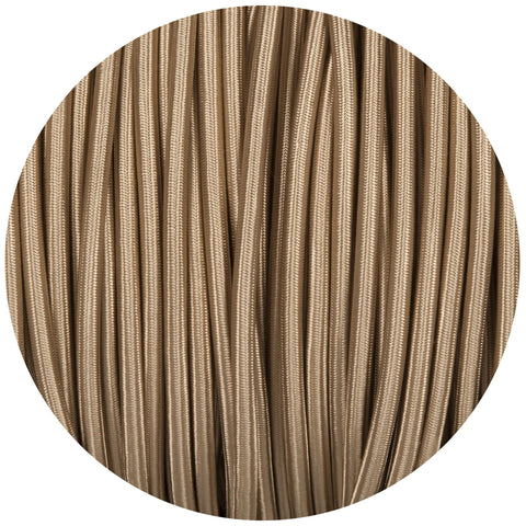 Round Fabric Lighting Cable in Beige - Lightspares