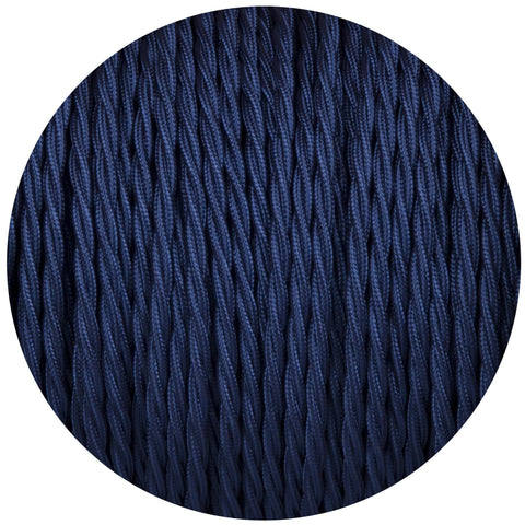 Royal Blue Twisted Fabric Braided Cable - Lightspares