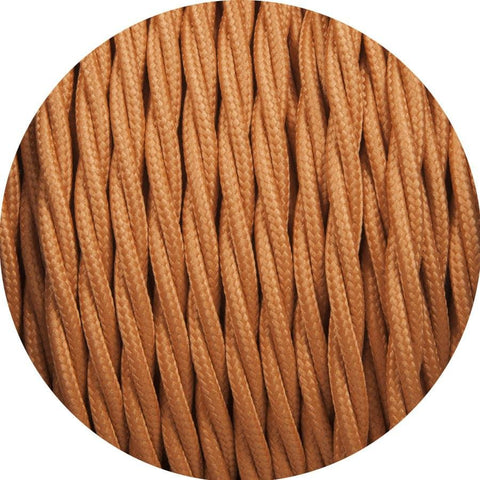 Rust Brown Twisted Fabric Cable - Lightspares
