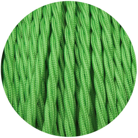 Sage Green Twisted Fabric Cable - Lightspares