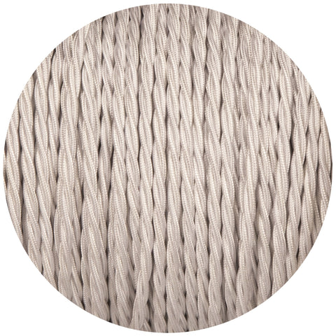 Silver Twisted Fabric Braided Cable - Lightspares