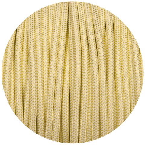 Tisane Light Green & White Round Fabric Braided Cable - Lightspares