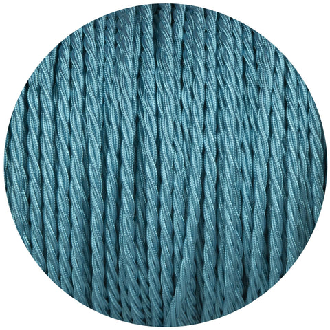Turquoise Twisted Fabric Braided Cable - Lightspares