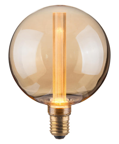 Vintlux E27 Dimmable LED Filament Lamp 2.3W G125 120lm 2200K Rainn Globe XL Gold - Lightspares