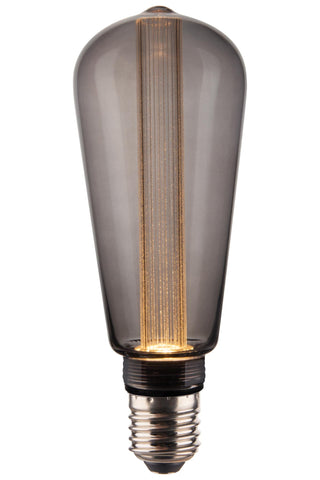 Vintlux E27 Dimmable LED Filament Lamp 2.3W ST60 50lm 1800K Rainn Edison Smoke - Lightspares