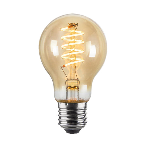Vintlux E27 Dimmable LED Filament Lamp 4W A60 265lm 2200K Karu Pear Gold - Lightspares
