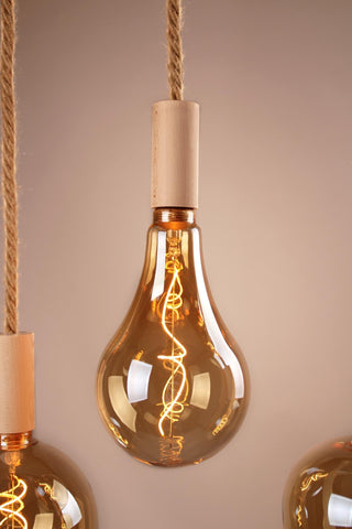 Vintlux E27 Dimmable LED Filament Lamp 4W AG165 265lm 2200K Kyodai Fira Pear XXL Gold - Lightspares