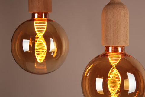 Vintlux E27 Dimmable LED Filament Lamp 4W G125 110lm 1800K Kyodai DNA Globe XL Gold - Lightspares
