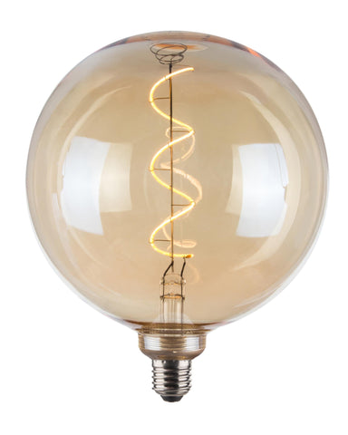 Vintlux E27 Dimmable LED Filament Lamp 4W G200 265lm 2200K - Kyodai Loft Globe XXL Gold - Lightspares