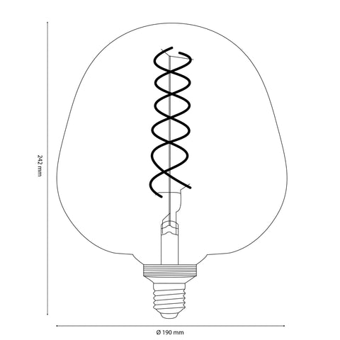 Vintlux E27 Dimmable LED Filament Lamp 4W S190 265lm 2200K - Kyodai Onixx Apple XXL Gold - Lightspares