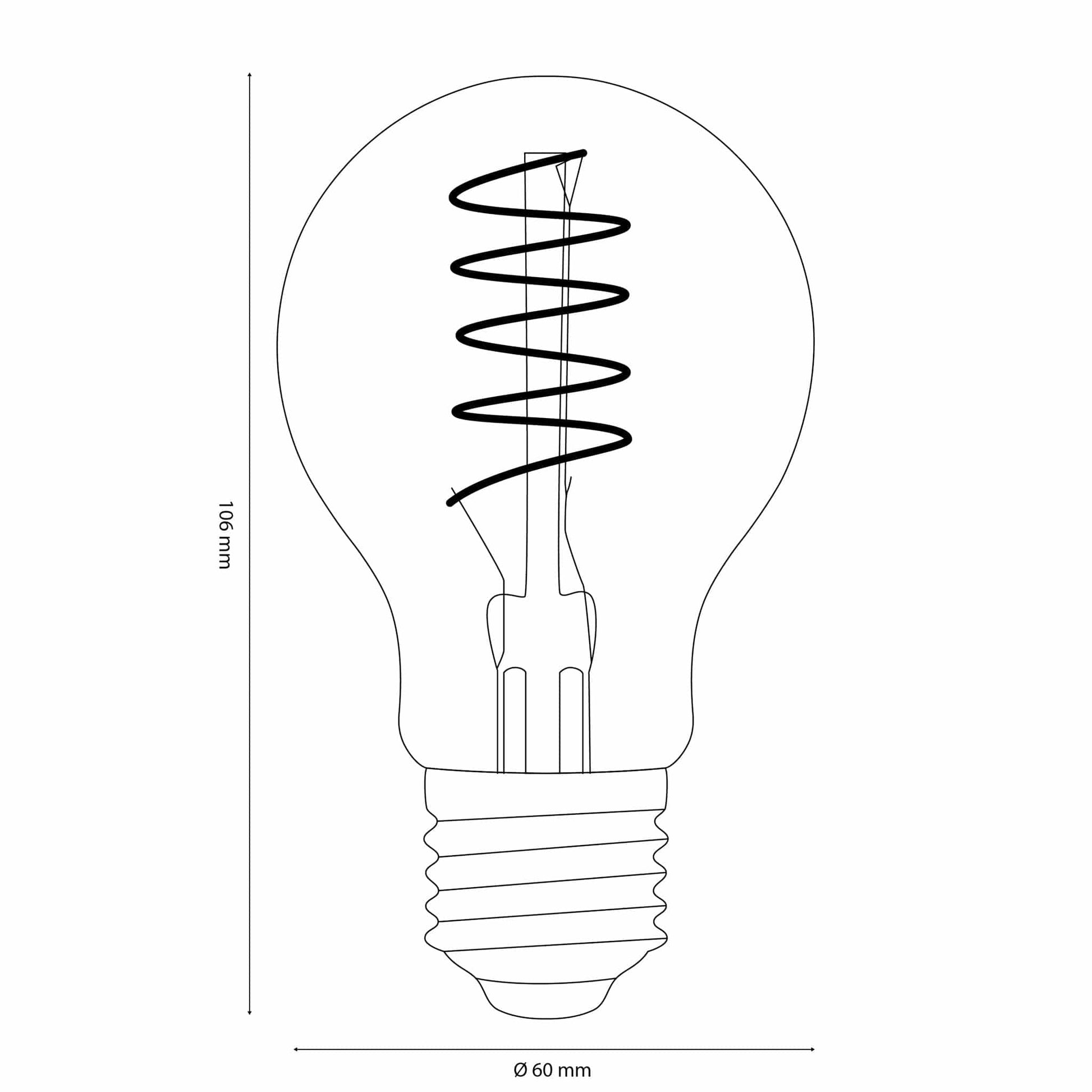 Vintlux E27 Dimmable LED Filament Lamp 4W A60 265lm 2200K Karu Pear Gold - Lightspares