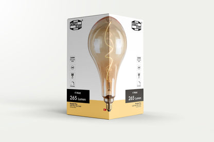 Vintlux E27 Dimmable LED Filament Lamp 4W AG165 265lm 2200K Kyodai Fira Pear XXL Gold - Lightspares