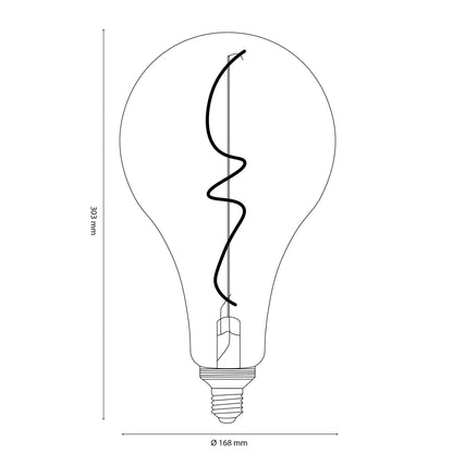 Vintlux E27 Dimmable LED Filament Lamp 4W AG165 265lm 2200K Kyodai Fira Pear XXL Gold - Lightspares