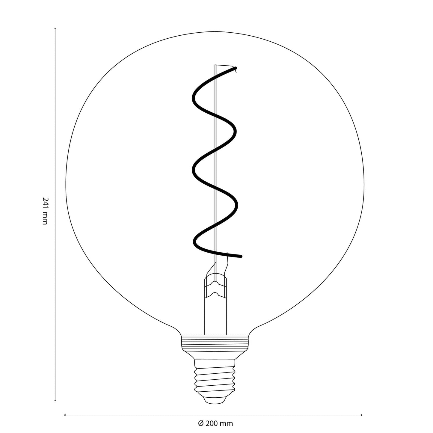 Vintlux E27 Dimmable LED Filament Lamp 4W G200 265lm 2200K - Kyodai Loft Globe XXL Gold - Lightspares