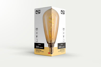 Vintlux E27 Dimmable LED Filament Lamp 4W SF100 265lm 2200K Kyodai Fluxx Edison XL Gold - Lightspares