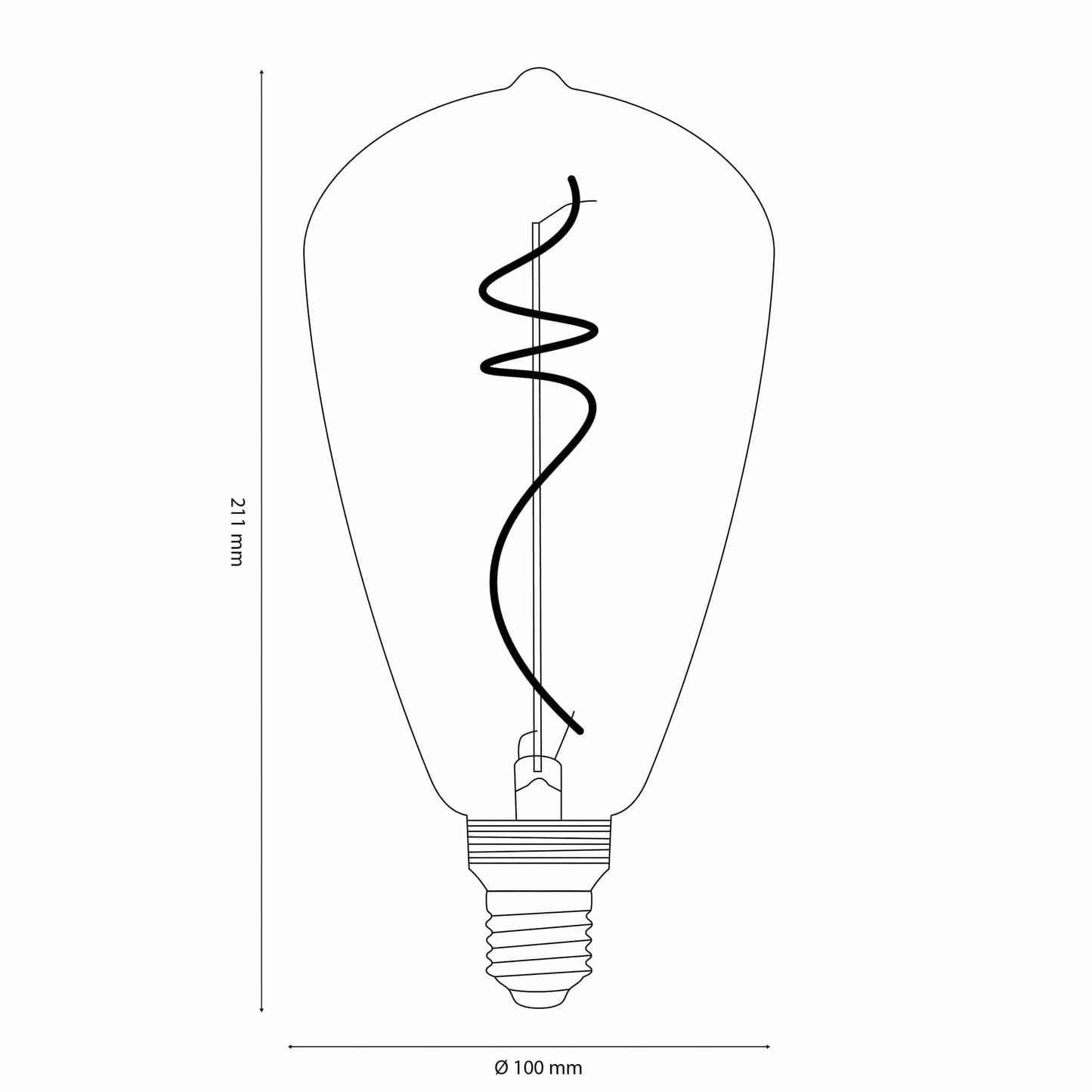Vintlux E27 Dimmable LED Filament Lamp 4W SF100 265lm 2200K Kyodai Fluxx Edison XL Gold - Lightspares