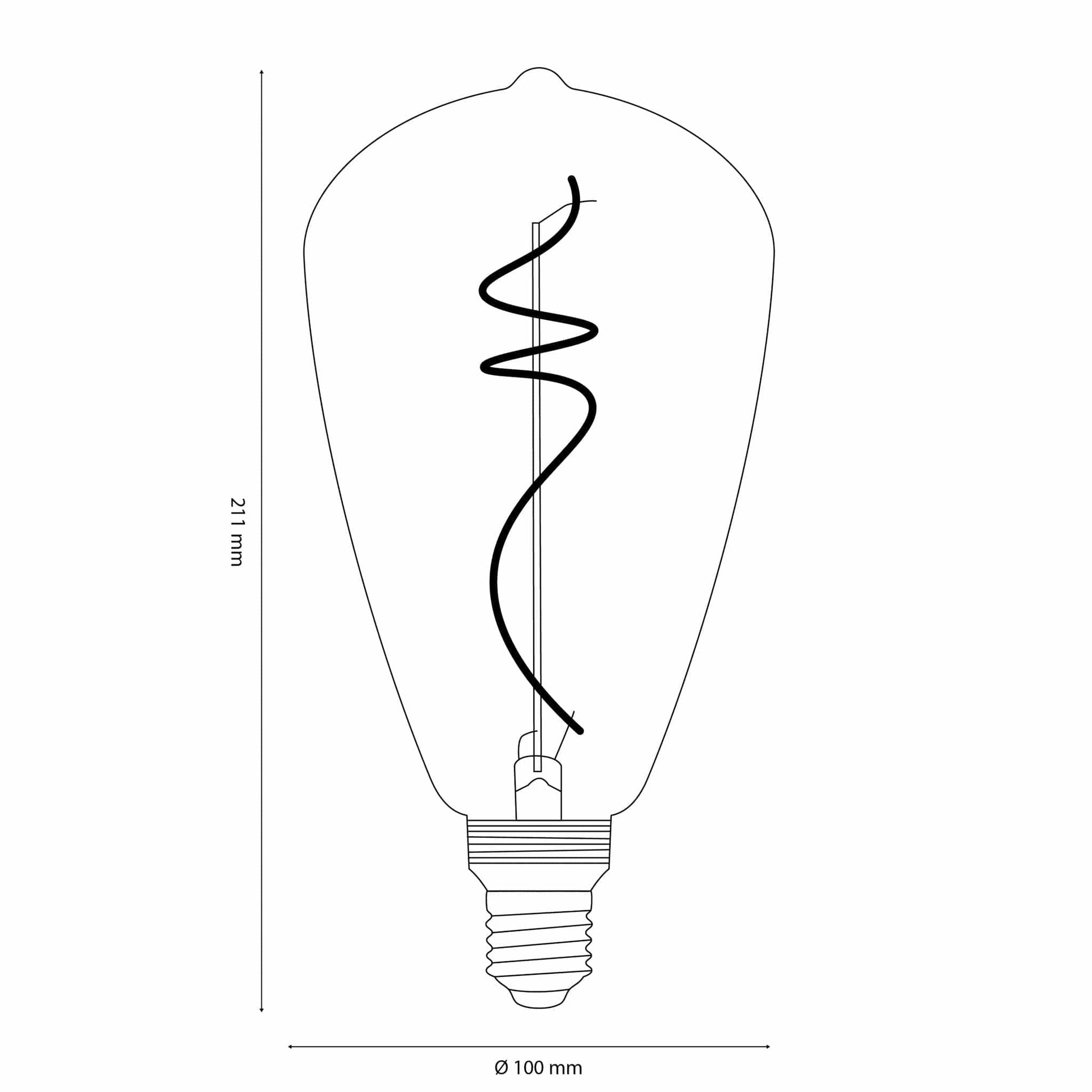 Vintlux E27 Dimmable LED Filament Lamp 4W SF100 265lm 2200K Kyodai Fluxx Edison XL Gold - Lightspares