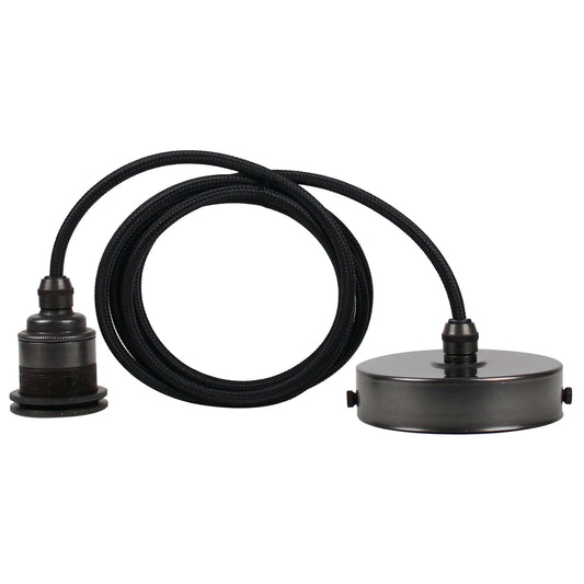 Vintlux E27 Pendant Set - Antique Brass - Lightspares