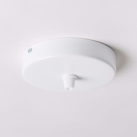White Steel 100mm Ceiling Rose - All Outlet Options