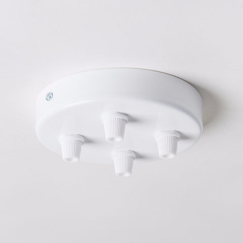 White Steel 100mm Ceiling Rose - All Outlet Options - Lightspares