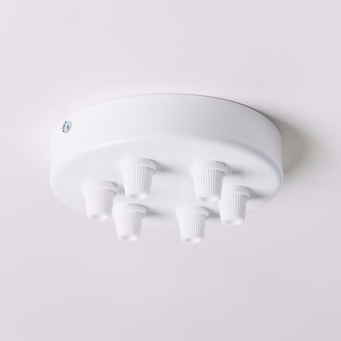 White Steel 100mm Ceiling Rose - All Outlet Options - Lightspares