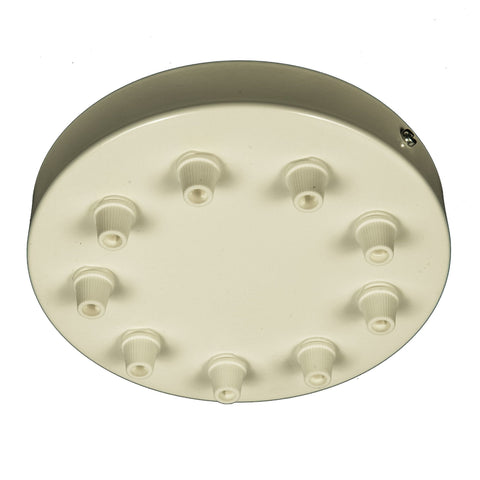 White Steel Ceiling Rose Large 160mm - All Outlet Options - Lightspares