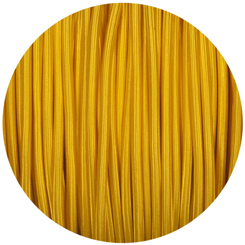 Yellow Round Fabric Braided Cable - Lightspares